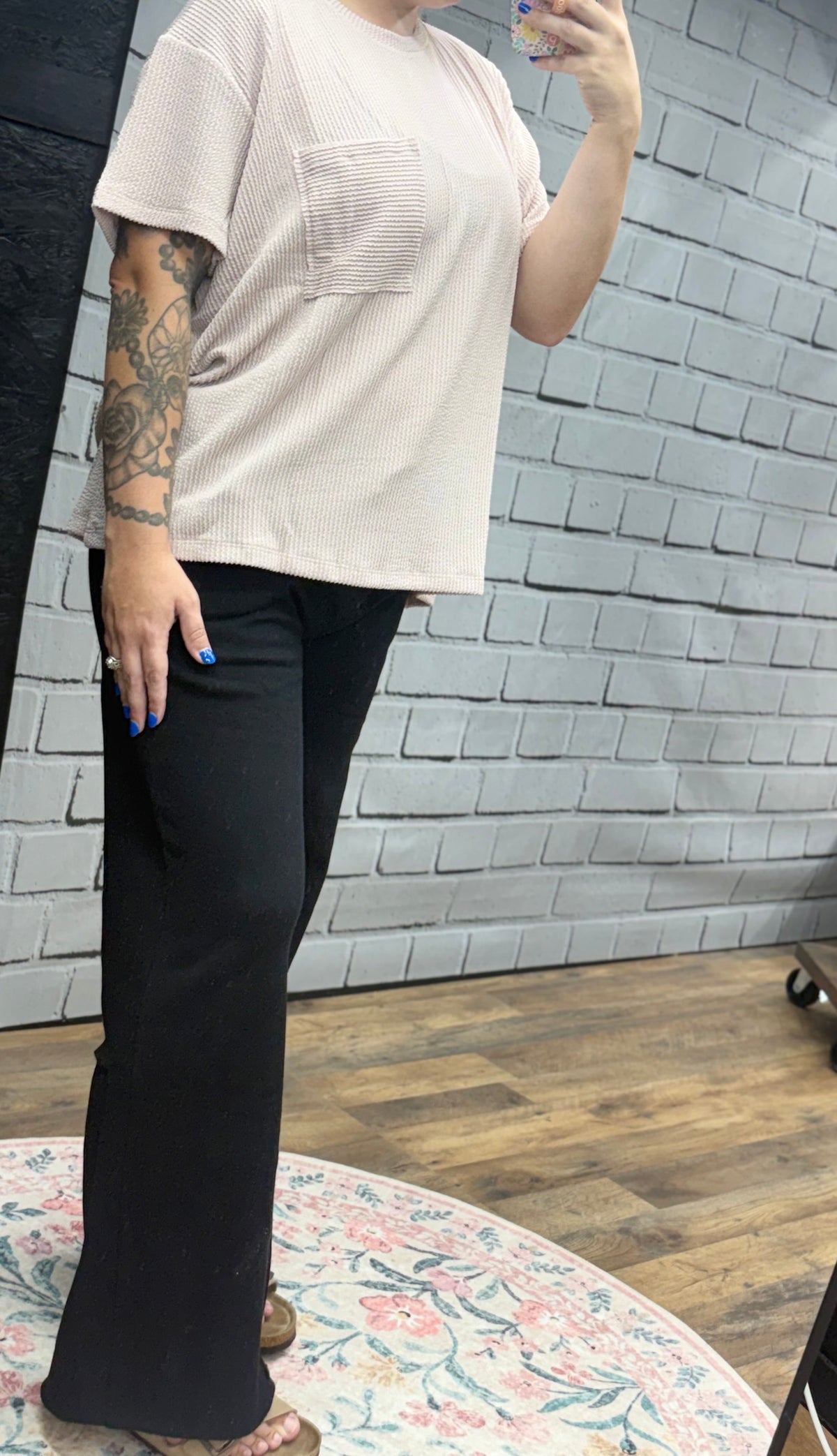 Fleece wide leg sweatpants