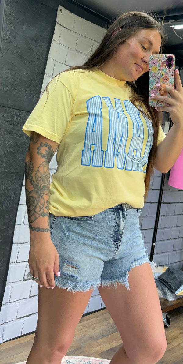 Mama Graphic Tee- Butter Yellow