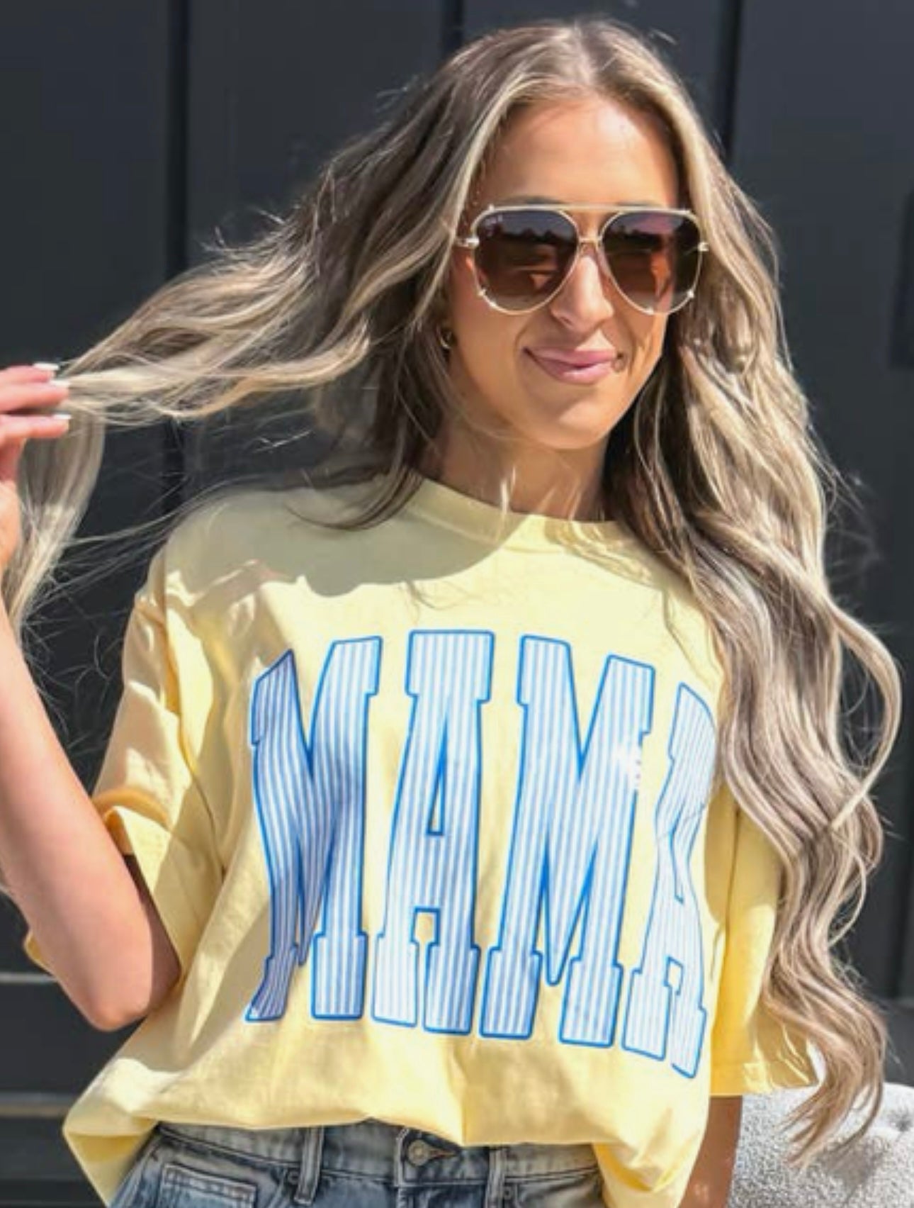 Mama Graphic Tee- Butter Yellow