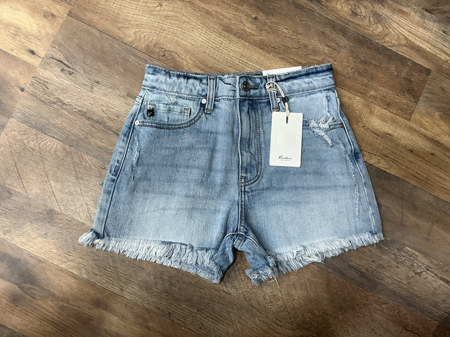 Kancan Denim High Rise Mom Shorts