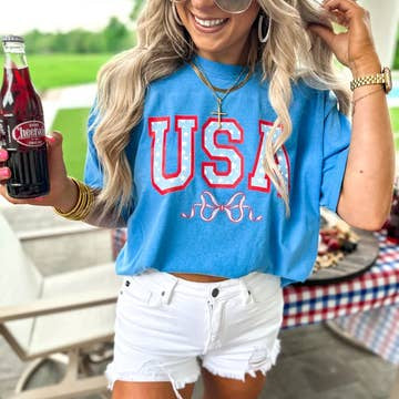 USA Stars & Bow Tee 🇺🇸