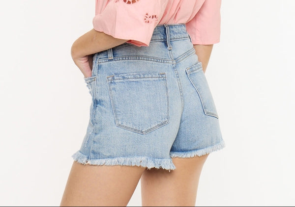Kancan Denim High Rise Mom Shorts